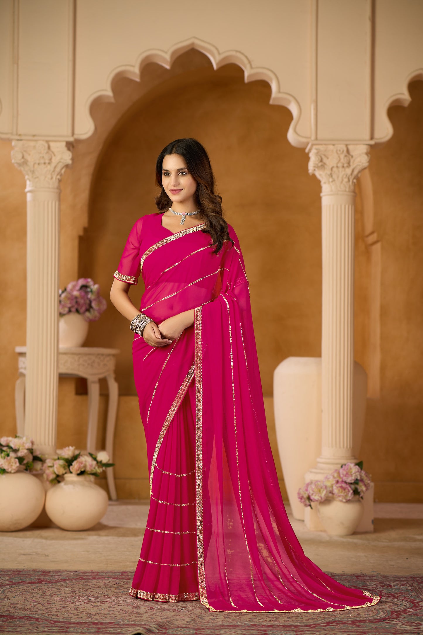 Premium Georgette Saree for Women Soft Flowing Fabric