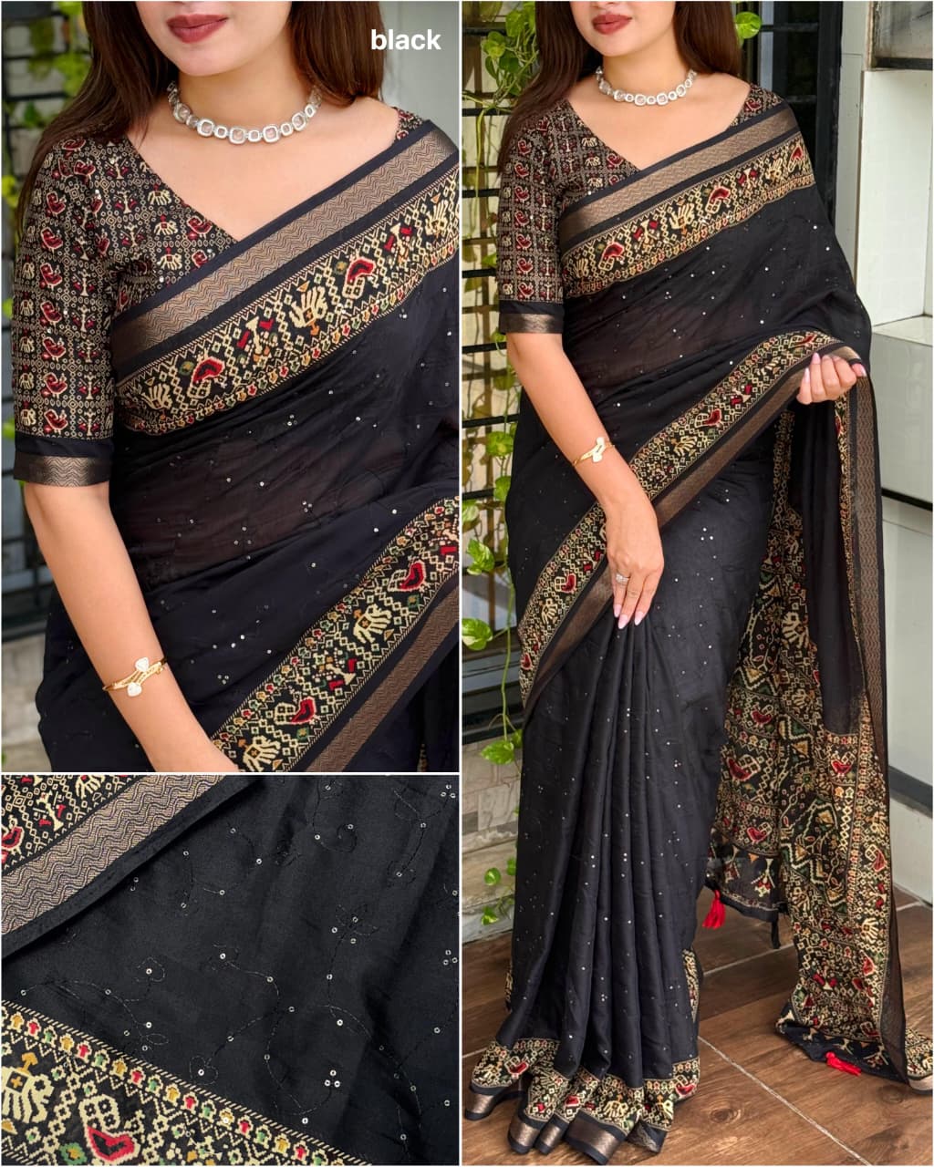 Effortless elegance meets vibrant charm with this Designer ajrakh printed beauty