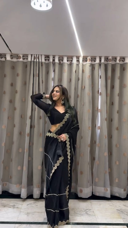 Royal Space Silk Saree with Sparkling Jarkhan Work