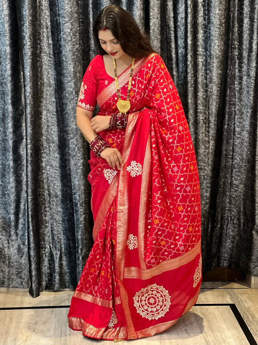 Beautiful Dola Viscose Saree with Rich Woven Design & Heavy Pallu