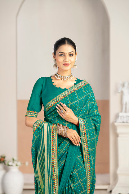 Designer jimmy chu  Saree with Zari Borde