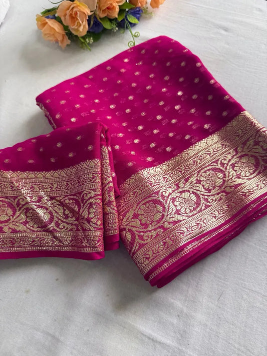 Viscose Pure Georgette Saree