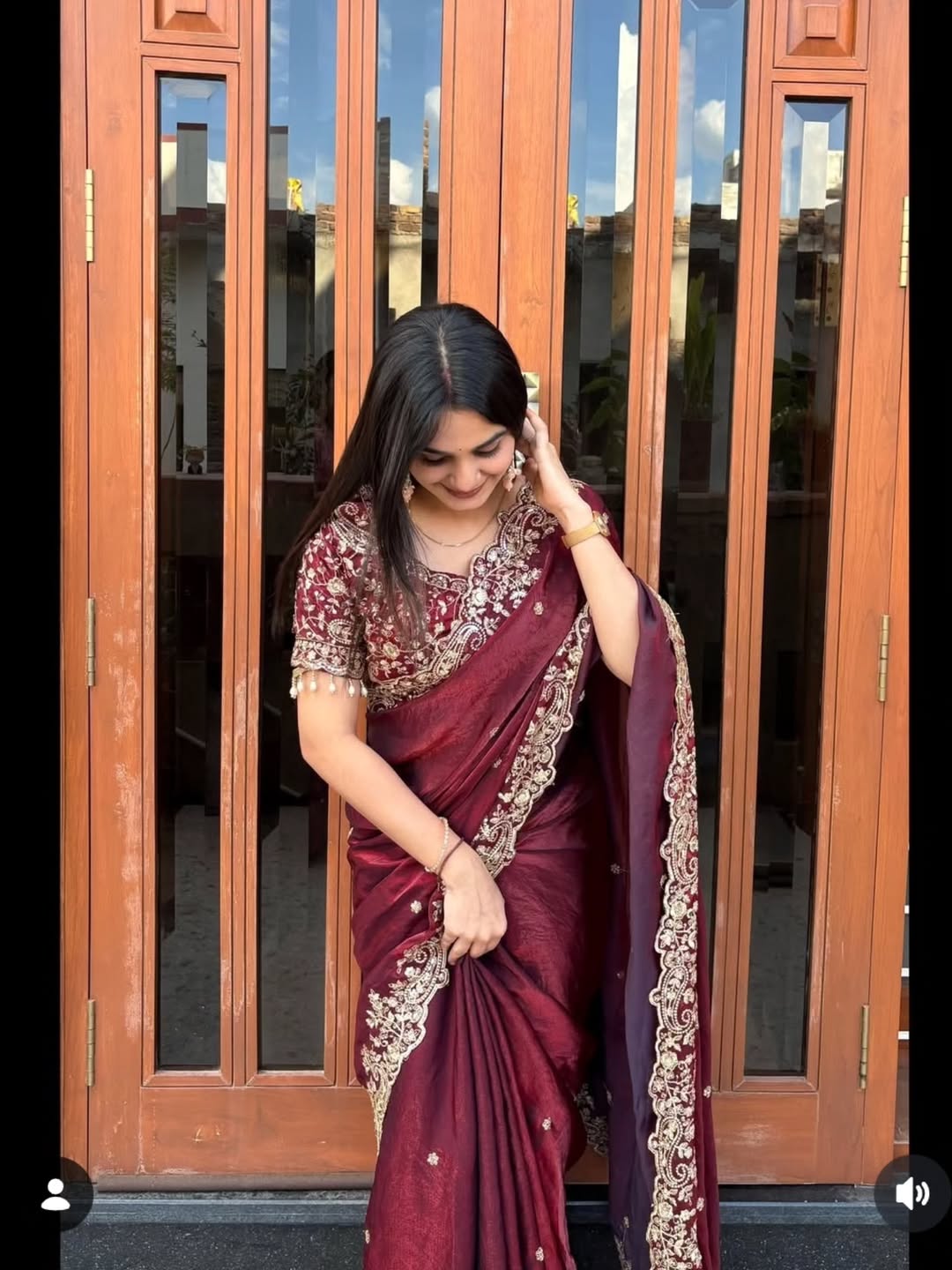 Fendy Satin Saree with 3mm Sequin Embroidery & Heavy Border