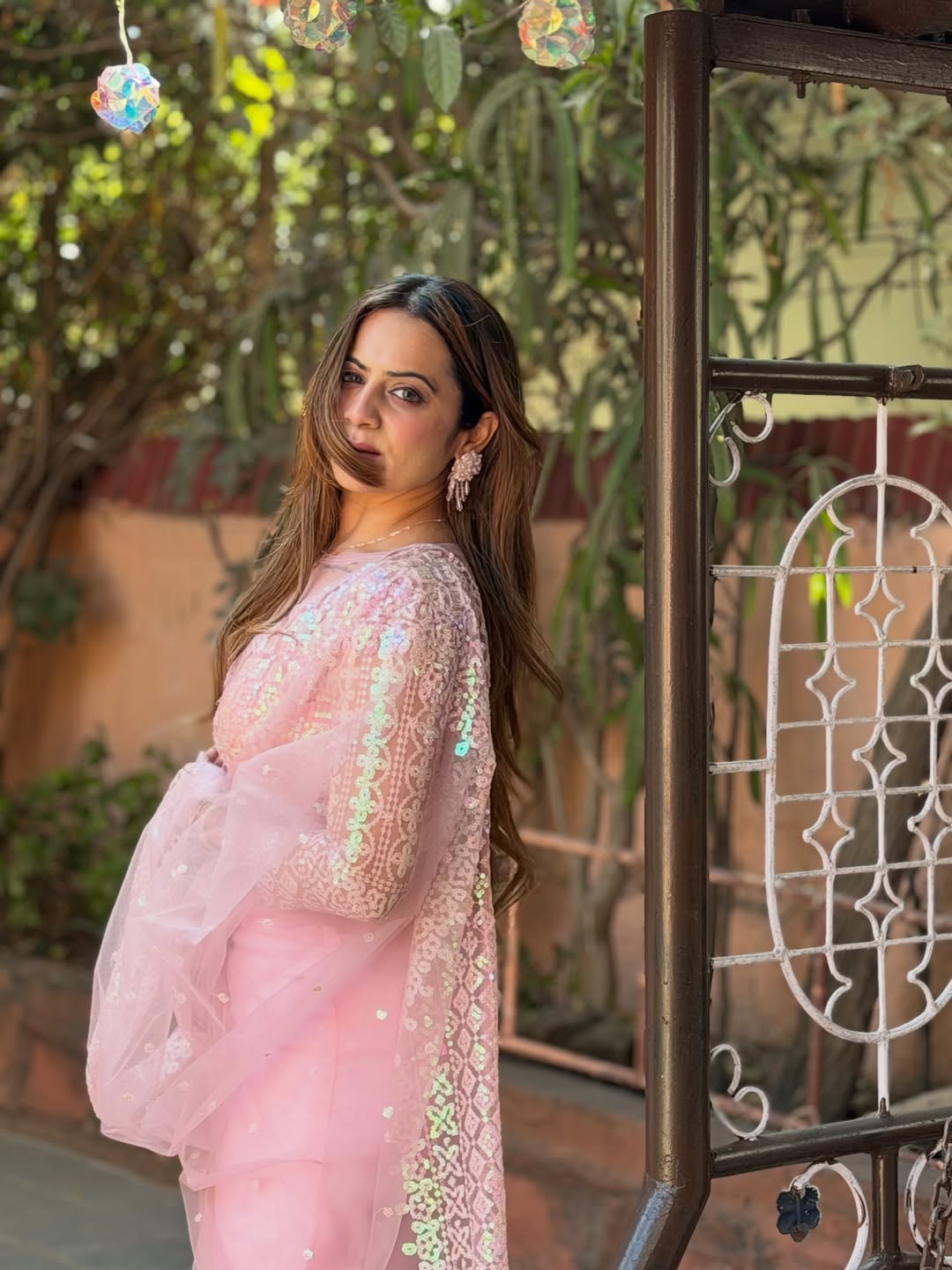 Designer Soft Net Sequins Embroidery Saree
