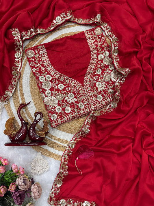 Soft Rangoli silk with hand Diamond