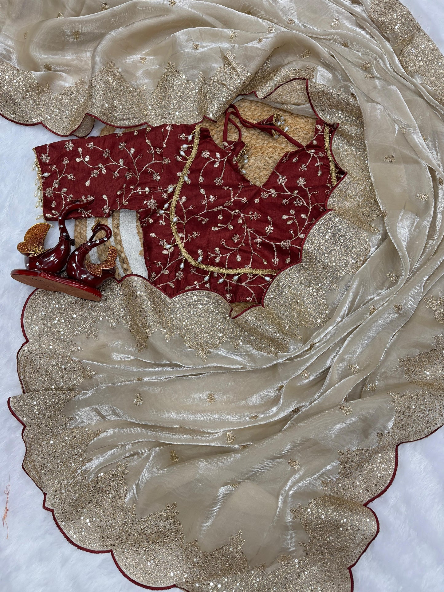 Soft Jimmy chu Fabric  Trending designer saree