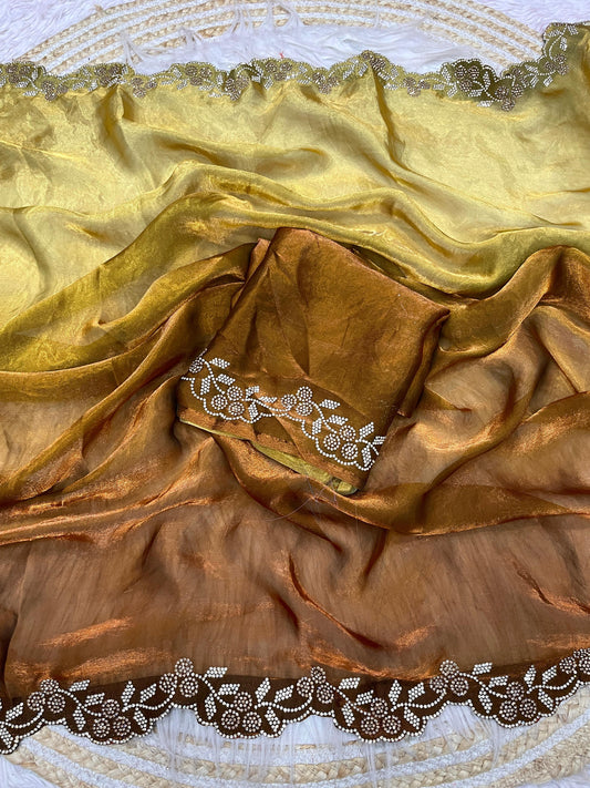 Space  Silk padding With Beautiful jarkhan Work