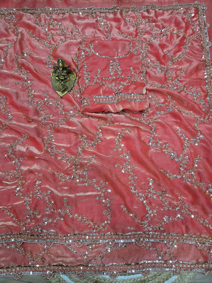 Presenting You the Luxurious And Glamorous Trending Hand Work Saree