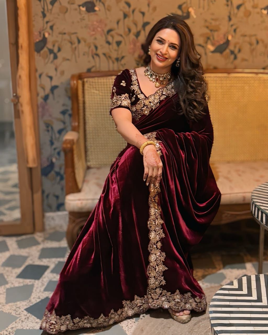 Beautiful Velvet Saree