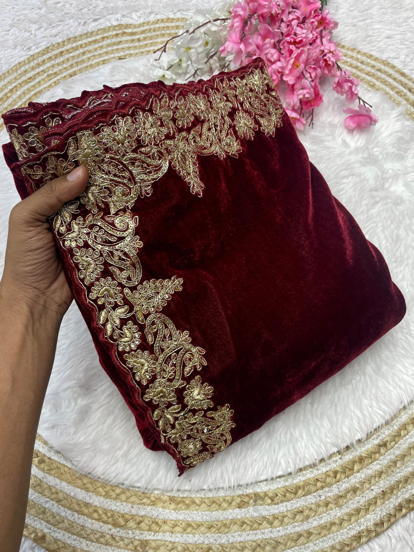Beautiful Velvet Saree