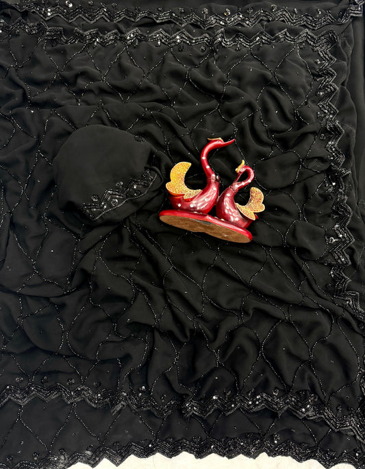 Sof Georgette with Beads & sequins Embroidery Work