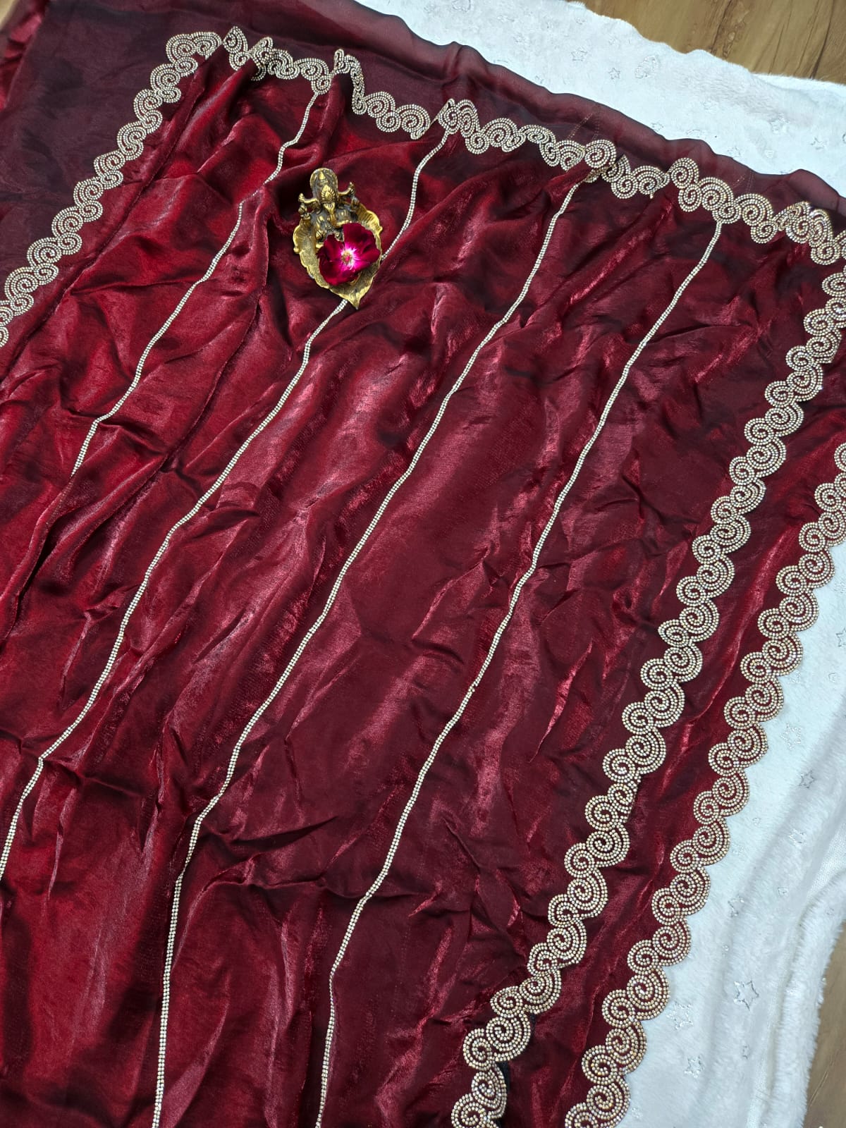 Royal Space Silk Saree with Sparkling Jarkhan Work