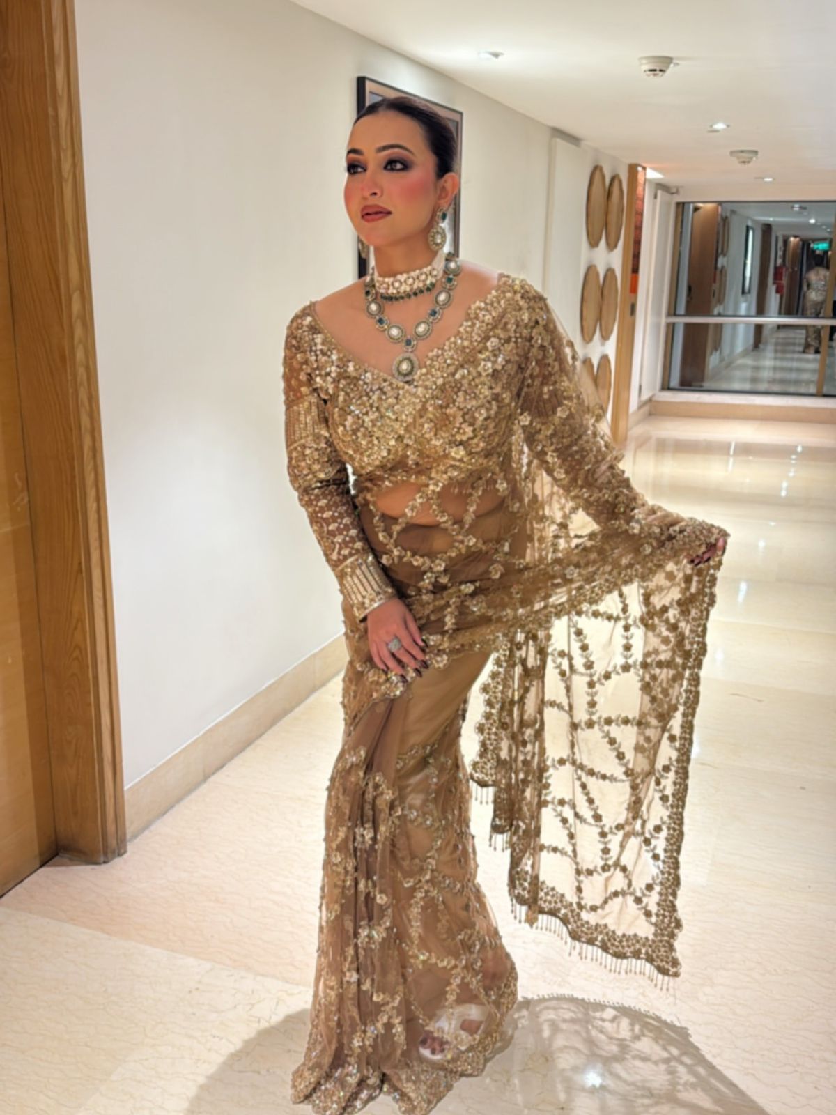 Premium Soft Net Saree with Heavy Sequins & Zari Work