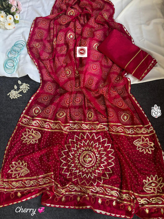 Elegant Bandhej Vichitra Silk Saree