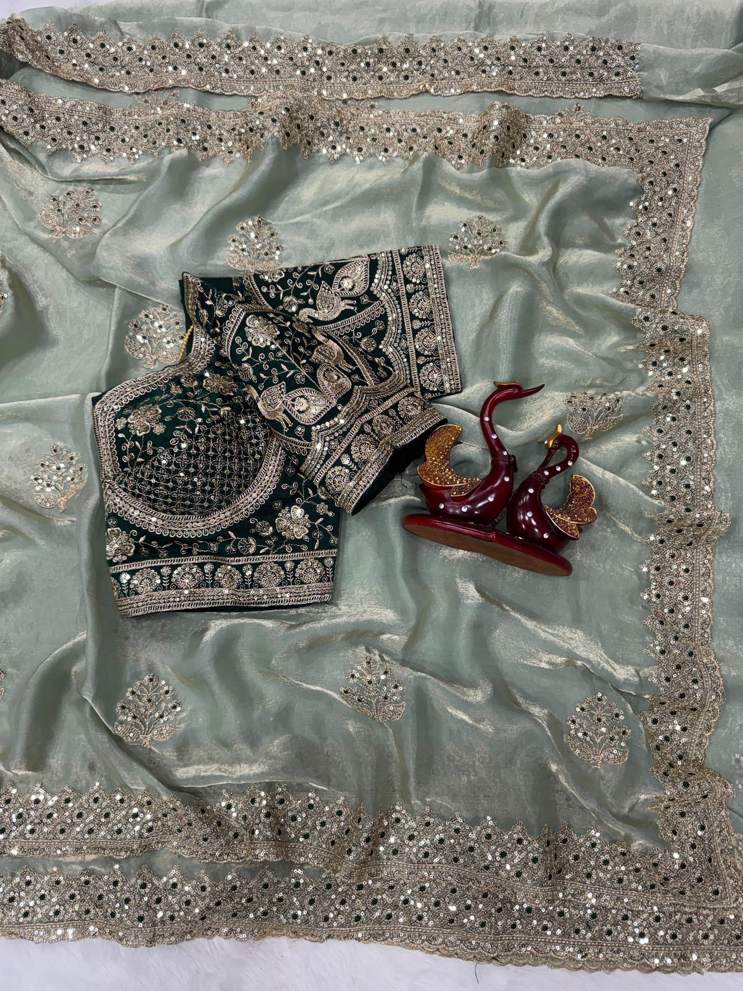 💃 Premium Satin Designer Saree with Heavy Embroidery Blouse 💫
