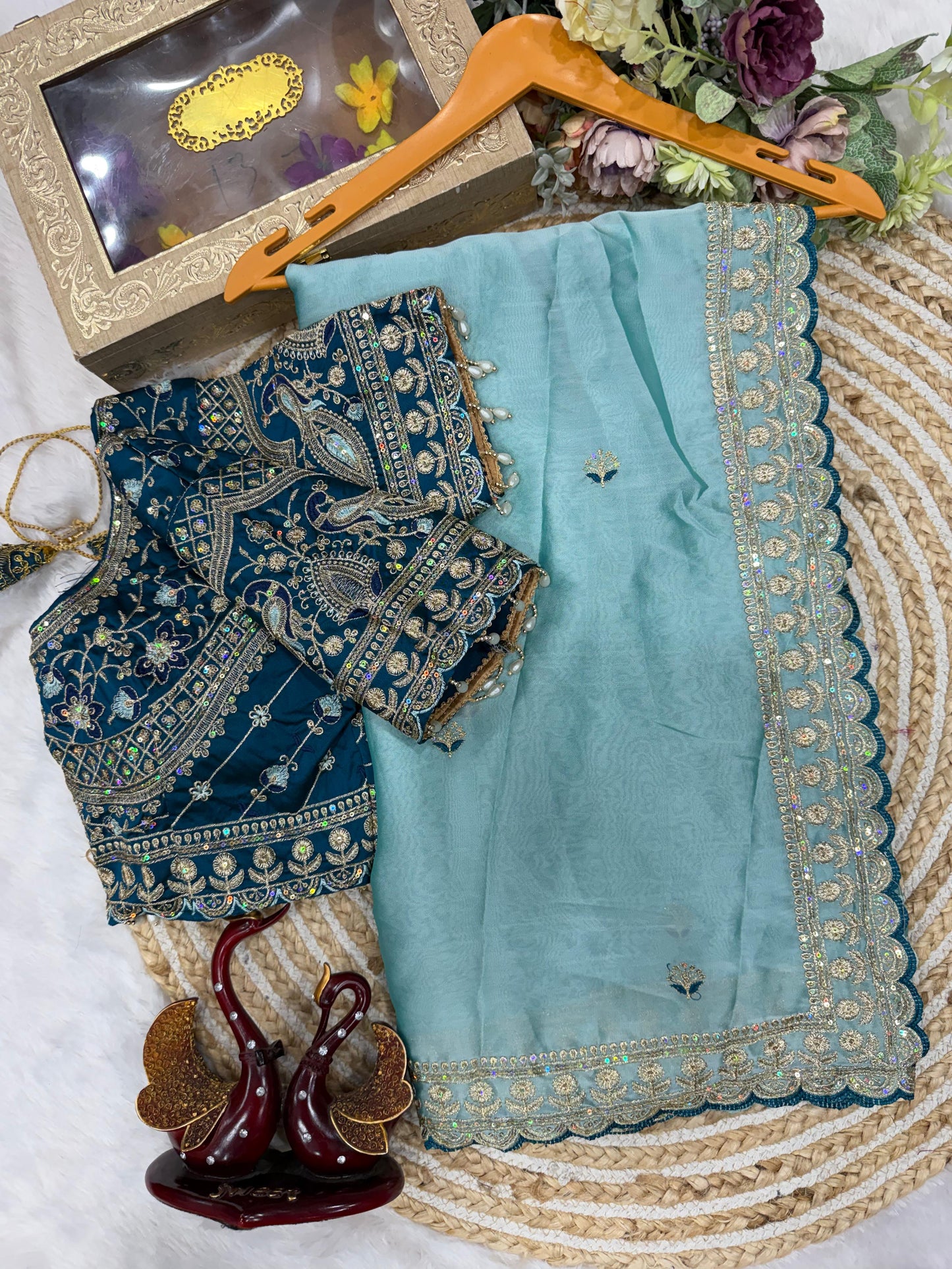 Premium Sequin Embroidery Designer Saree Collection