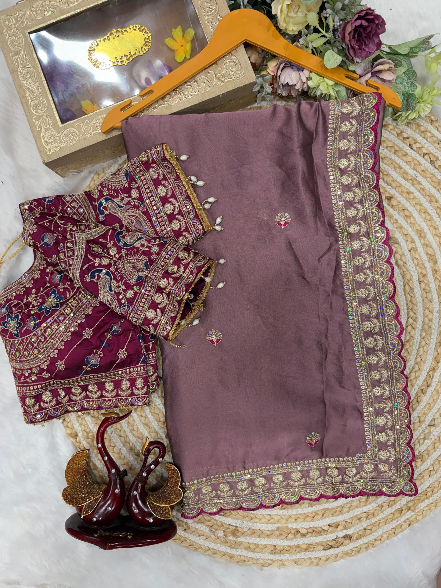 Premium Sequin Embroidery Designer Saree Collection