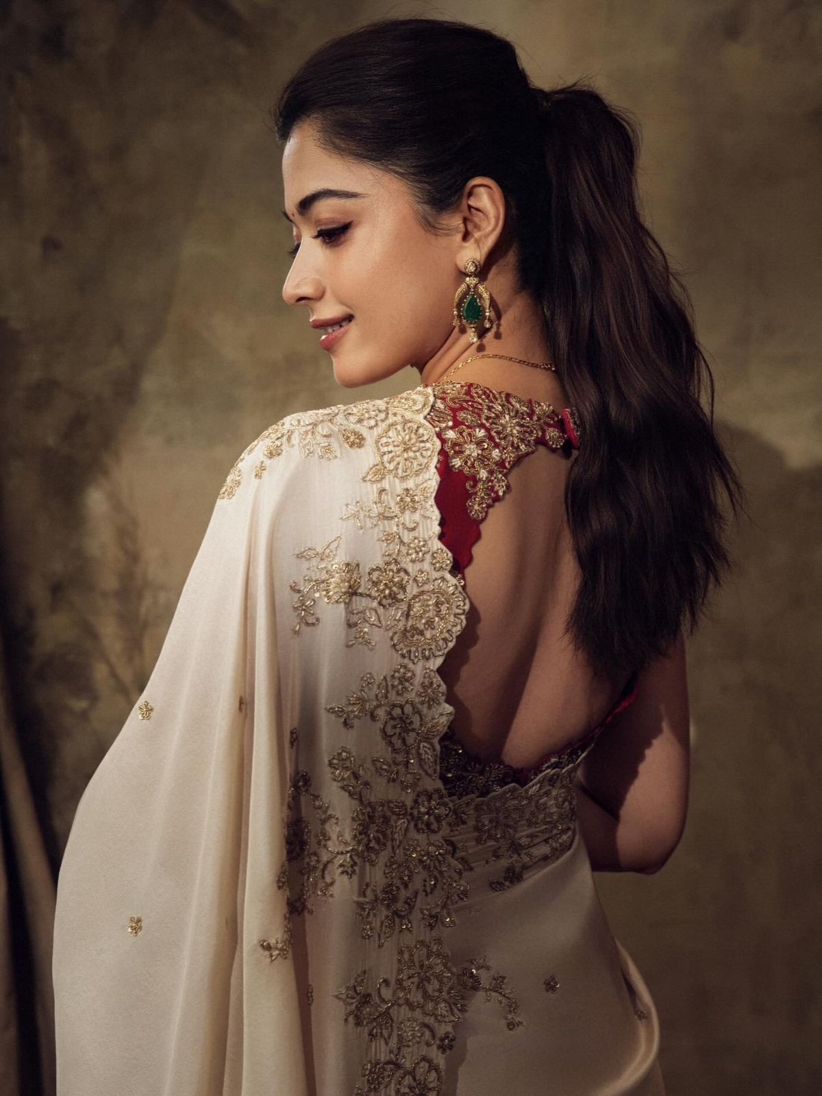 Beautiful Sequence Embroidery Work Designer Saree