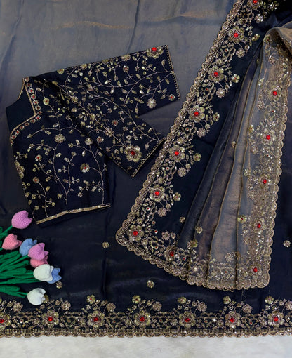 Fendy Satin Ombre Shaded Fabric – Luxury Smooth Drape Textile saree