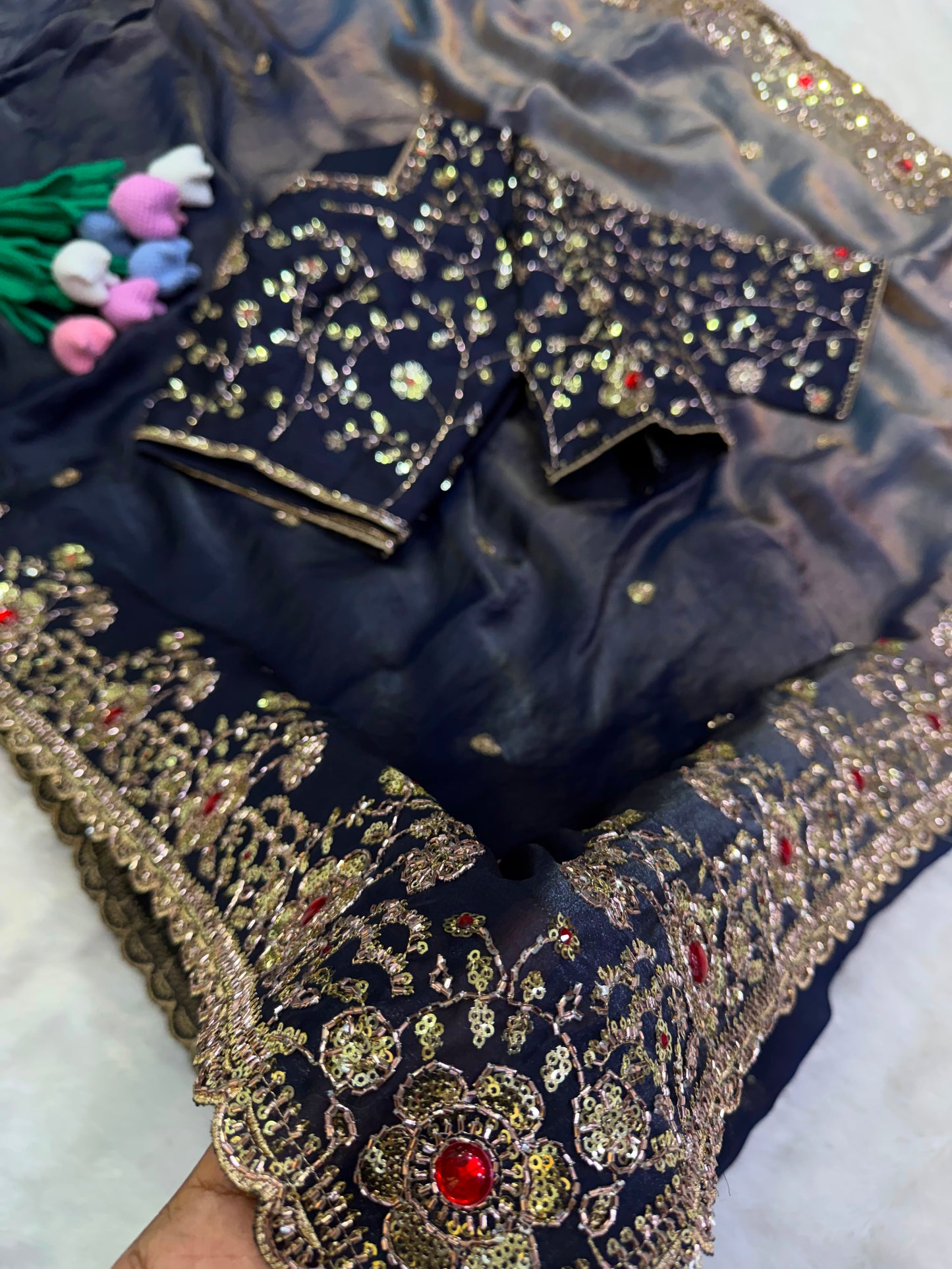 Fendy Satin Ombre Shaded Fabric – Luxury Smooth Drape Textile saree