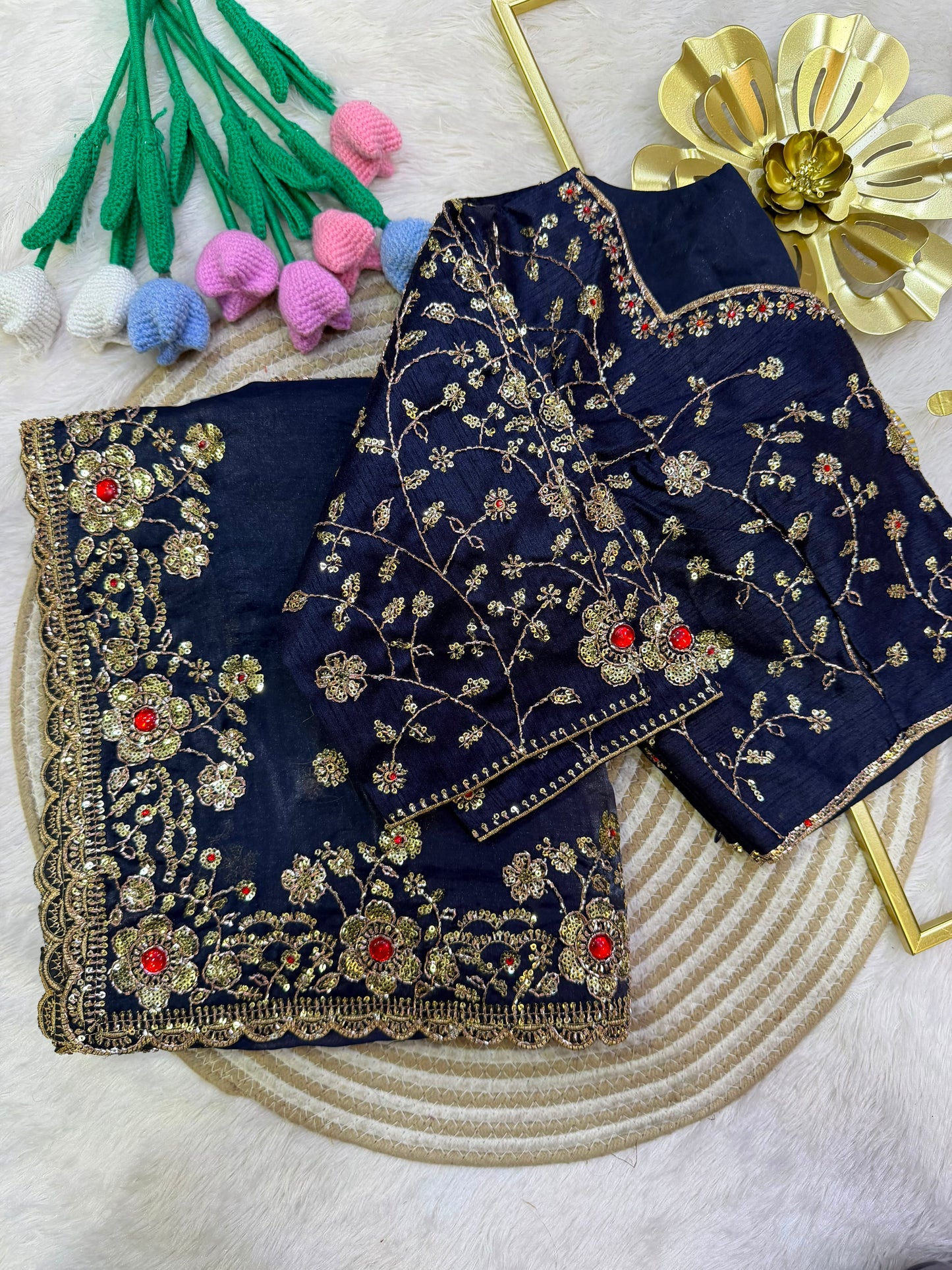 Fendy Satin Ombre Shaded Fabric – Luxury Smooth Drape Textile saree
