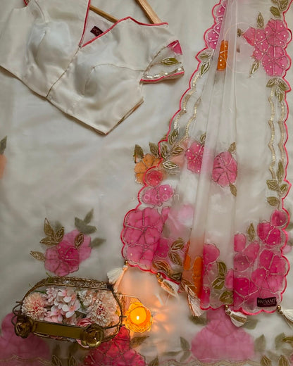 Premium Soft Tebby Silk Saree with Elegant Floral Print
