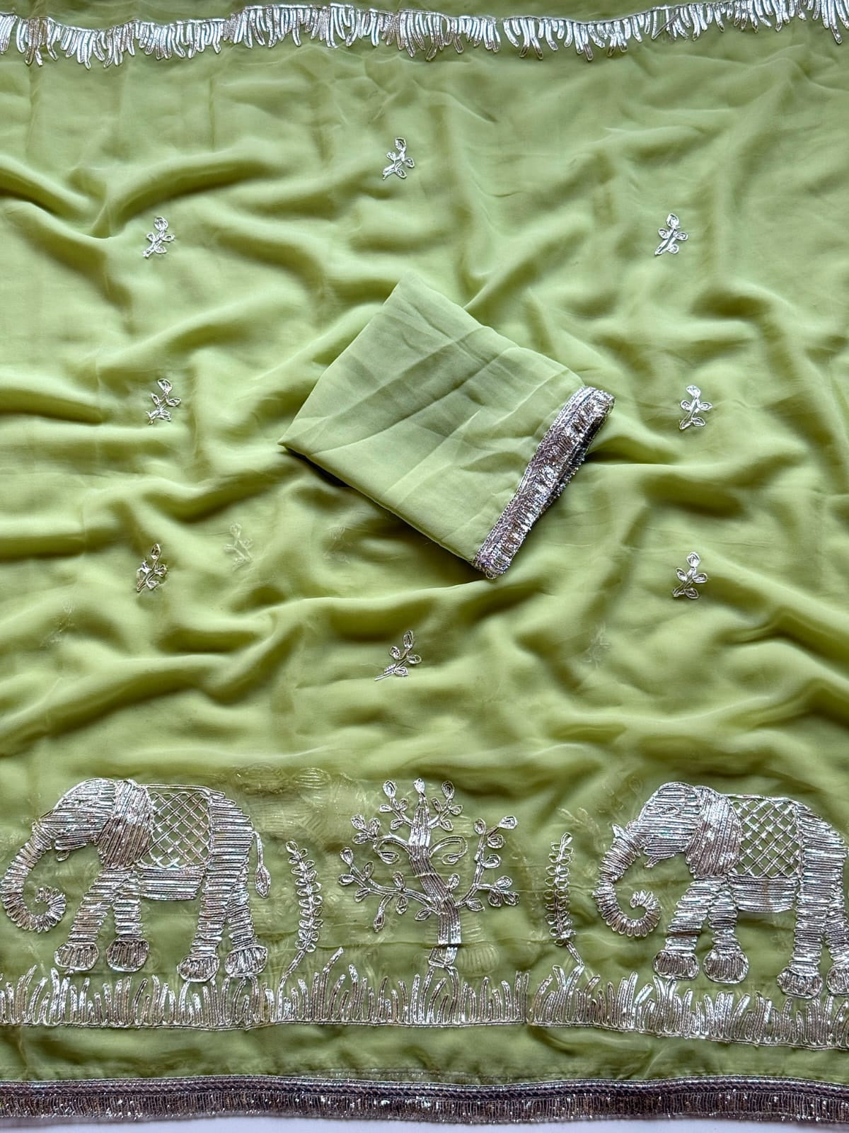 Beautiful Gota Patti Work with All-Over Fancy Lace Work
