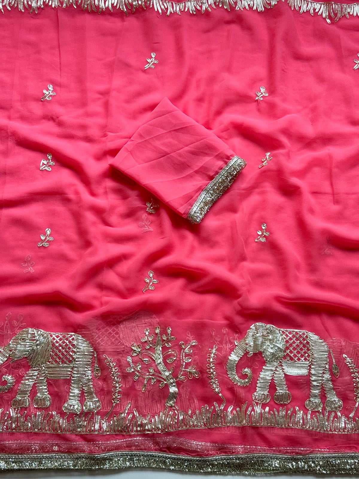 Beautiful Gota Patti Work with All-Over Fancy Lace Work
