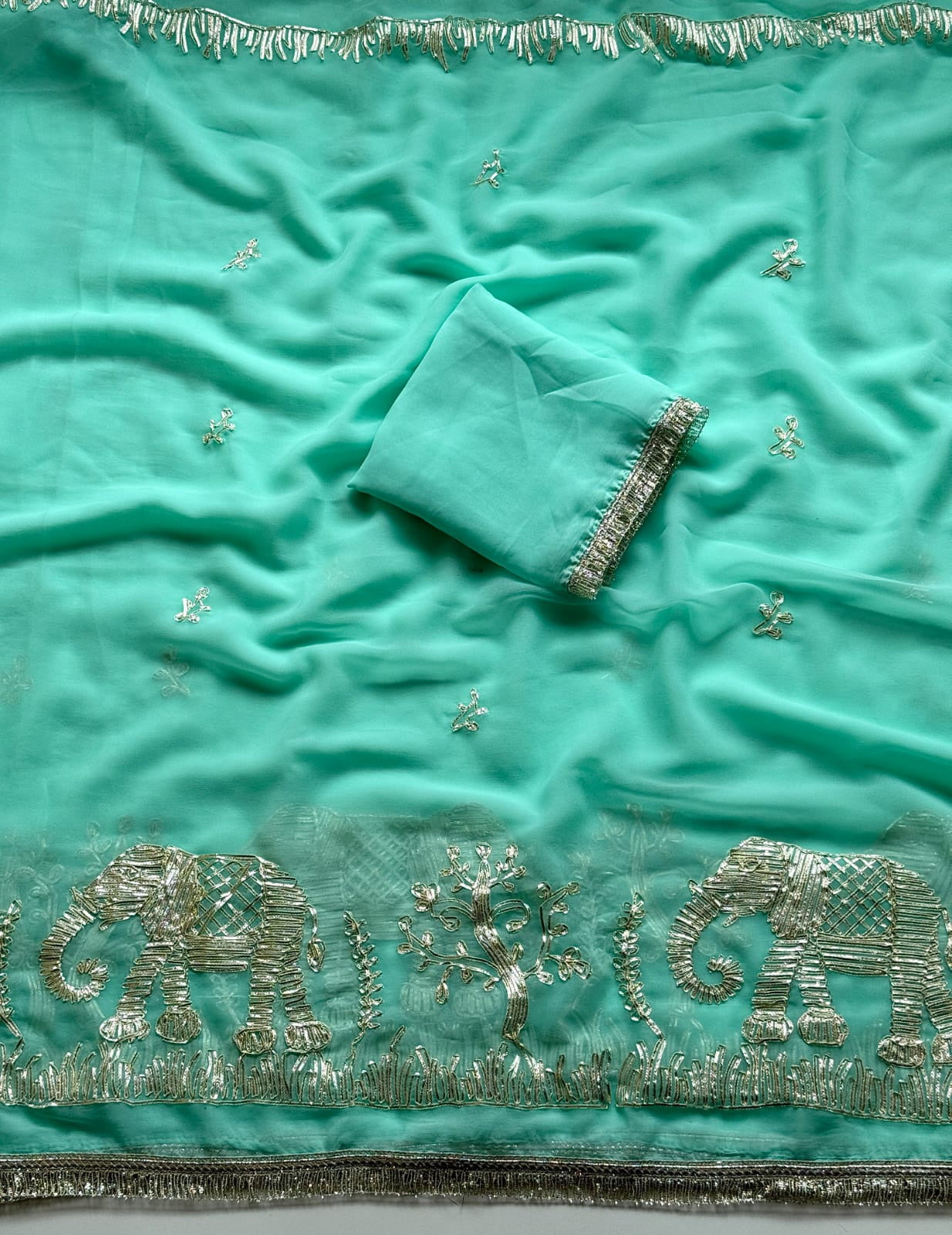 Beautiful Gota Patti Work with All-Over Fancy Lace Work