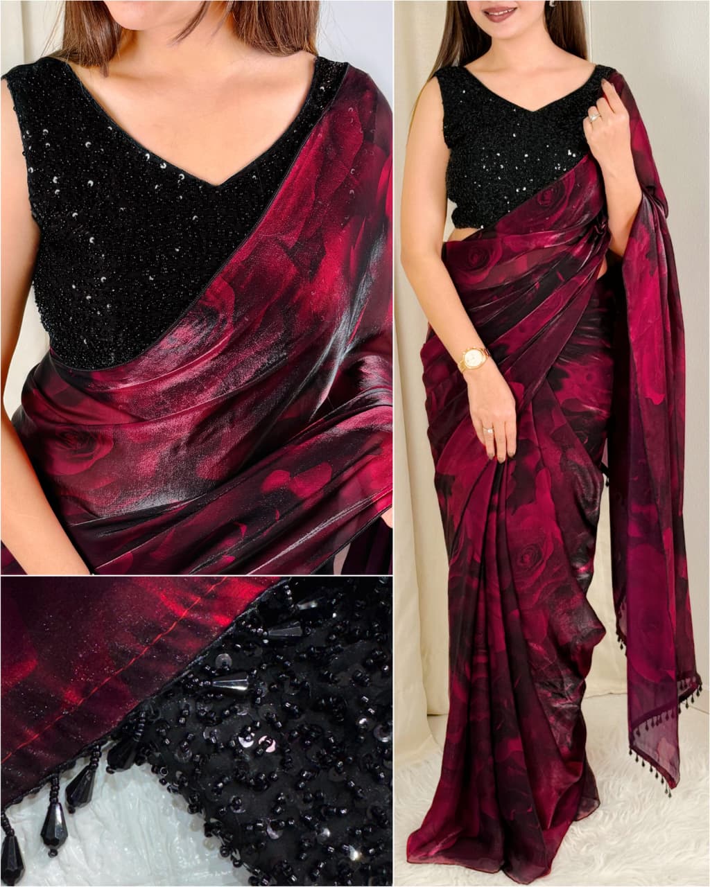 Premium Viscose Silk Jacquard Saree with Rich Woven Design