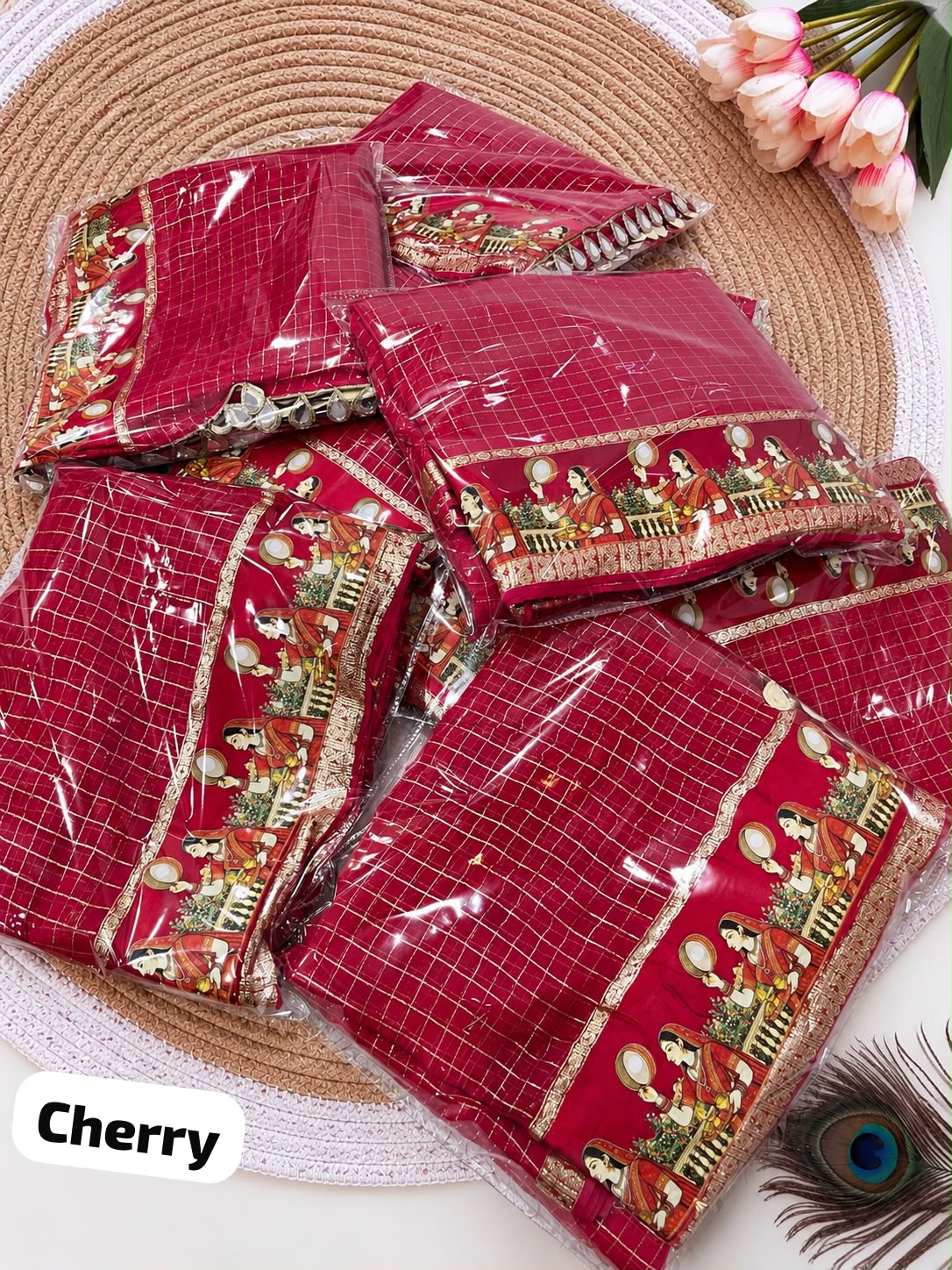 New Viscose Checks Saree Festive Ethnic Saree