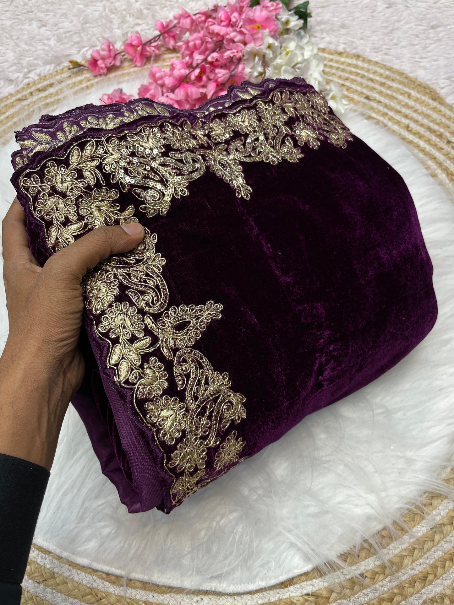 Beautiful Velvet Saree
