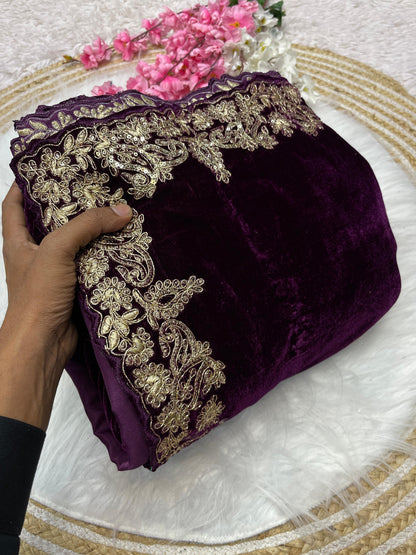 Beautiful Velvet Saree