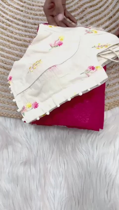 Pure Chanderi Cotton Multy Thread Work And Heavy Tussles